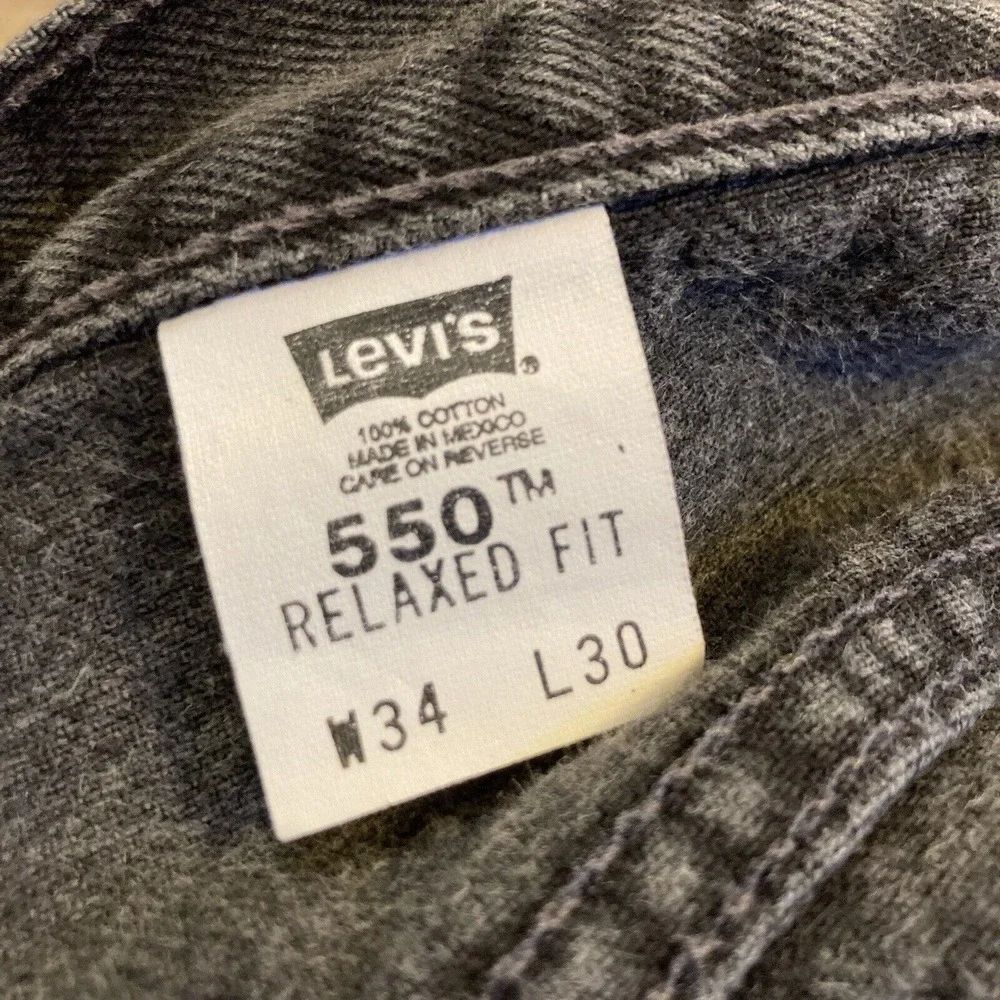 Levis 550‎ Jeans Mens 34x30 (Measured 32x28.5) Black Relaxed Fit Vintage Y2K